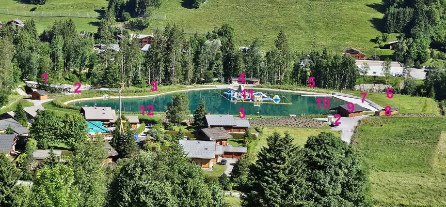 Plan d'eau de Praz photographié par Jean-Paul Jaccaz en juin 2024, numéro par Marie-Anaïs Lien